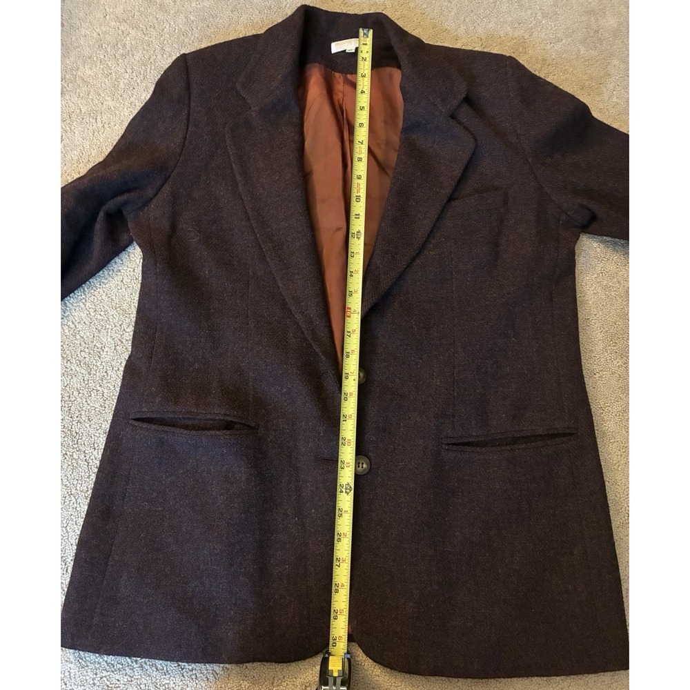 Brooks Brothers Women's Brow  Suit Jacket Blazer, Vintage 100% Wool, Size 12 - Picture 5 of 7